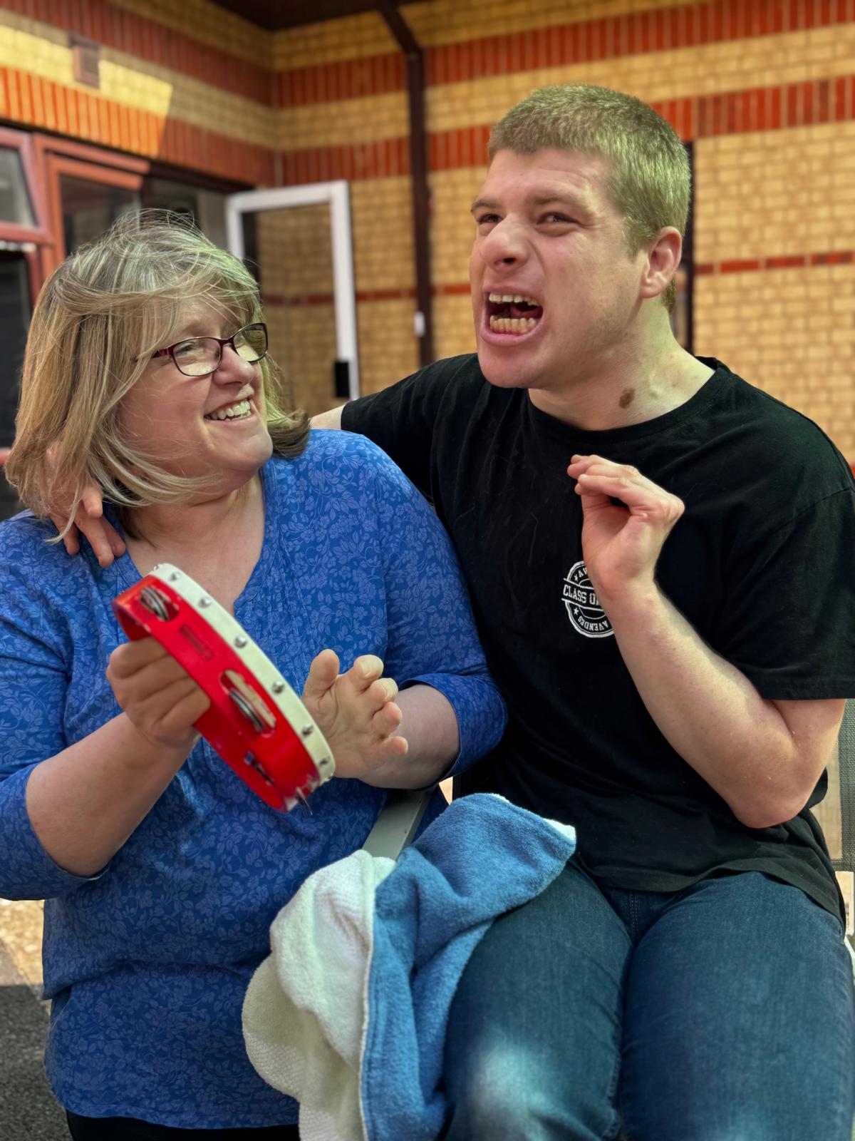Cal during music therapy